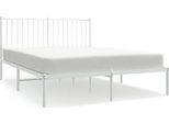 Vidaxl Struttura Letto Con Testiera In Metallo Bianco 140X200 Cm