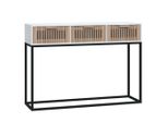 Tavolo Consolle Bianco 105X30X75 Cm In Legno E Ferro