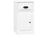 Mobiletto Laterale Con Cassetto Bianco 40X50X75 Cm In Materiale Ligneo