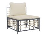 Divano Da Giardino Con Cuscini Beige In Poly Rattan