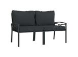 Sedie Da Giardino Con Cuscini Grigi 2 Pz. 62X75X79 Cm In Acciaio