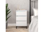 Comodino Bianco 40X35X70 Cm In Materiale Ligneo