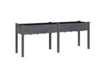 Vidaxl Fioriera Con Inserto Grigio 203X53X76 Cm In Legno Massiccio D'abete