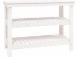 Vidaxl Banco Da Lavoro Bianco 110,5X50X80 Cm In Legno Di Pino Massiccio