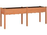 Vidaxl Fioriera Con Inserto Marrone 203X53X76 Cm In Legno Massiccio Di Abete