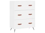 Cassettiera Bianco 69,5X34X90 Cm Materiale A Base Di Legno