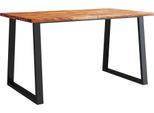 Vidaxl Tavolo Da Pranzo Con Bordo Ad Albero 140X80X75 Cm In Legno Massiccio Di Acacia