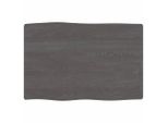 Piano Del Tavolo 60X40X2 Cm Rovere Massiccio Trattato Bordo Albero