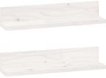 Vidaxl Mensole A Muro 2 Pz. Bianco 50X11X9 Cm In Legno Di Pino Massiccio