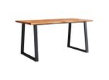 Vidaxl Tavolo Da Pranzo Con Bordo Ad Albero 160X80X75 Cm In Legno Massiccio Di Acacia