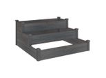 Vidaxl Letto Rialzato Grigio 120X120X56 Cm In Legno Massiccio D'abete