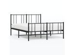 Vidaxl Struttura Letto Con Testiera E Pediera In Metallo Nero 120X200 Cm