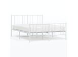 Vidaxl Struttura Letto Con Testiera E Pediera In Metallo Bianco 140X200 Cm