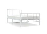 Vidaxl Struttura Letto Con Testiera E Pediera In Metallo Bianco 90X190 Cm