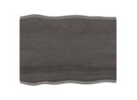 Piano Del Tavolo 80X60X2 Cm Rovere Massiccio Trattato Bordo Albero