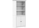 Libreria Bodo Bianco 82X40X173 Cm In Legno Di Pino Massiccio