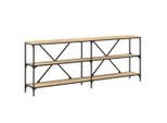 Vidaxl Tavolo Consolle Rovere Sonoma 200X30X75 Cm Materiale A Base Di Legno E Ferro