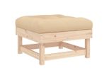 Vidaxl Sgabello Da Giardino Con Cuscino In Legno Di Pino Massiccio