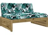 Divano Centrale 120X80 Cm In Legno Di Pino Impregnato