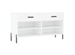 Vidaxl Panca Per Scarpe Bianca 102X35X55 Cm Materiale A Base Di Legno