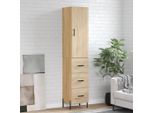 Vidaxl Credenza Sonoma-Quercia 34,5X34X180 Cm Materiale A Base Di Legno
