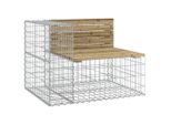 Panchina Da Giardino In Gabbione 92X71X65,5 Cm In Legno Di Pino Impregnato