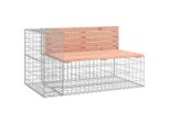 Panchina Da Giardino In Gabbione 122X71X65,5 Cm In Legno Massiccio Di Abete Douglas