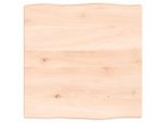 Piano Del Tavolo 40X40X2 Cm In Rovere Massiccio Non Trattato Con Bordo Ad Albero