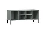 Vidaxl Scarpiera Oslo Con Gambe In Metallo Grigio 106X35X45 Cm In Legno Massiccio