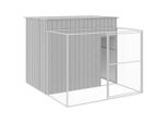 Cuccia Per Cani Con Corridoio Grigio Chiaro 214X253X181 Cm Acciaio Zincato