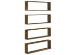 Vidaxl Mensole A Muro 4 Pz. Rovere Fumé 100X15X30 Cm Materiale A Base Di Legno