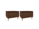 Tavolini 2 Pz. Rovere Marrone 50X46X35 Cm Materiale A Base Di Legno