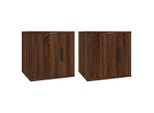 Pensili Tv 2 Pz. Aspetto Rovere Marrone 40X34,5X40 Cm