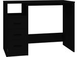 Scrivania Con Cassettiera Nera 102X50X76 Cm In Materiale Ligneo