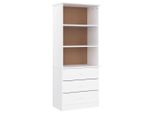 Libreria Con Cassetti Alta White 60X35X142 Cm In Legno Di Pino