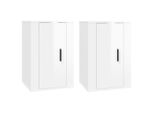 Pensili Tv 2 Pz. Bianco Lucido 40X34,5X60 Cm