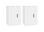 Vidaxl Mobili Tv A Parete 2 Pz. Bianco 40X34,5X60 Cm