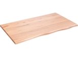 Piano Del Tavolo Marrone Chiaro 100X60X2 Cm In Legno Massiccio Di Rovere Trattato