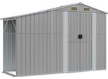 Vidaxl Capanno Da Giardino Grigio 277X93X179 Cm Acciaio Zincato