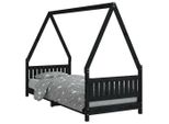 Vidaxl Letto Per Bambini Nero 80X200 Cm In Legno Di Pino Massiccio