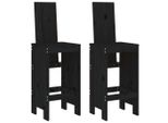 Vidaxl Sgabello Da Bar 2 Pezzi Nero 40X42X120 Cm In Legno Di Pino Massiccio