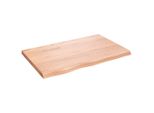 Piano Del Tavolo Marrone Chiaro 80X50X(2-4) Cm In Legno Massiccio Trattato Con Rovere