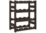 Portabottiglie Per 16 Bottiglie In Legno Di Pino Massiccio Nero