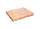 Piano Del Tavolo Marrone Chiaro 60X50X(2-6) Cm In Legno Massiccio Trattato Con Rovere