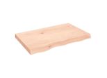 Piano Del Tavolo 80X50X(2-6) Cm In Rovere Massiccio Non Trattato