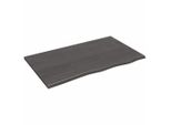 Piano Del Tavolo Marrone Scuro 100X60X2 Cm In Legno Massiccio Di Rovere Trattato