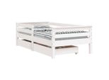 Vidaxl Lettino Con Cassetti Bianco 70X140 Cm In Legno Di Pino Massiccio
