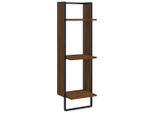 Vidaxl Scaffale A Muro 3 Scomparti Aspetto Rovere Marrone 30X25X100Cm Materiale A Base Di Legno