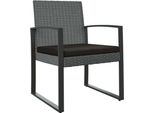 Vidaxl Sedie Da Pranzo Da Giardino 2 Pz. Pp Rattan Grigio Scuro