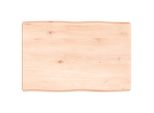 Piano Del Tavolo 60X40X(2-6) Cm In Legno Massiccio Non Trattato Bordo Albero
